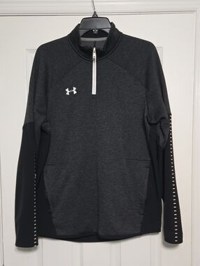 Under Armour Charcoal Heather and Black Quarter-Zip Pullover